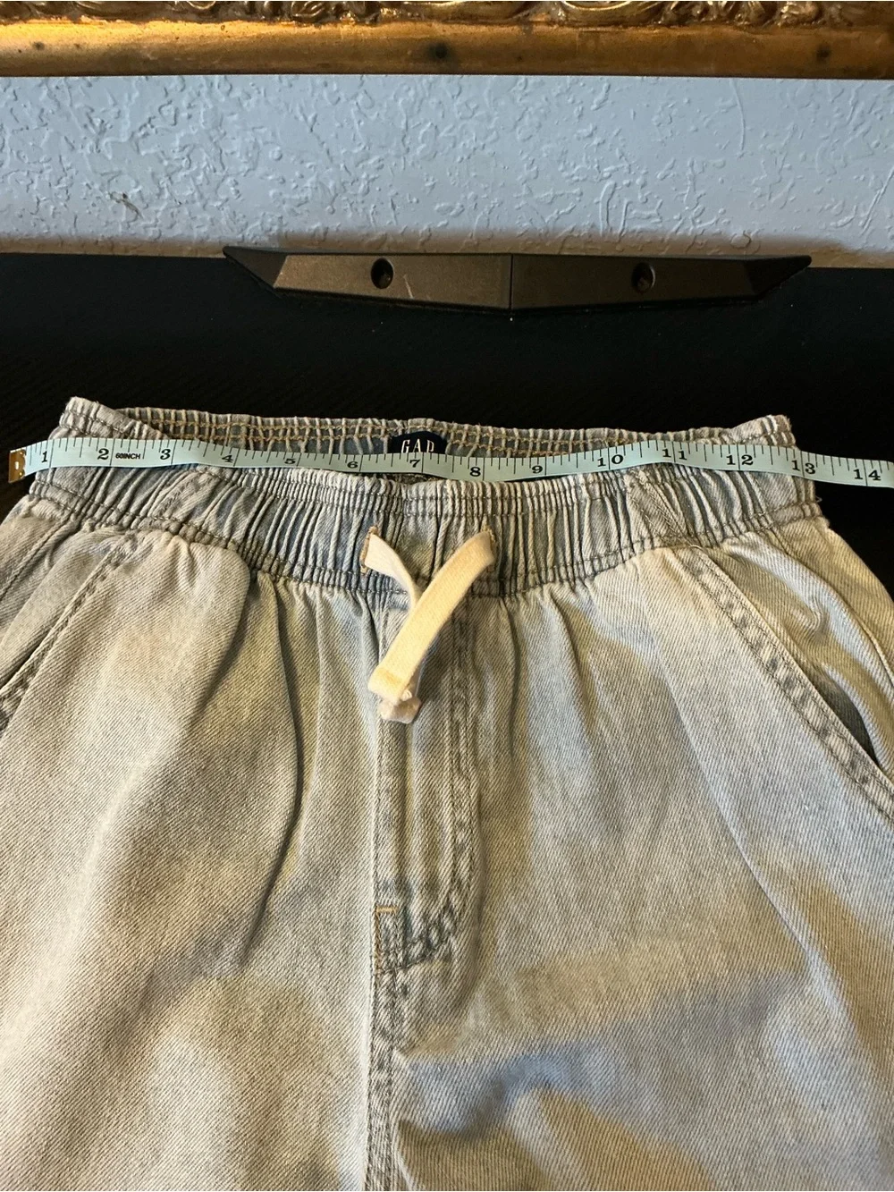 GAP Kids Cream Wide-Leg Pants with Blue Star Patches size xl 12